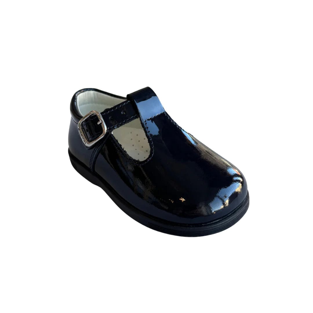 Andanines Shoes Andanines Navy Patent T Bar Shoes