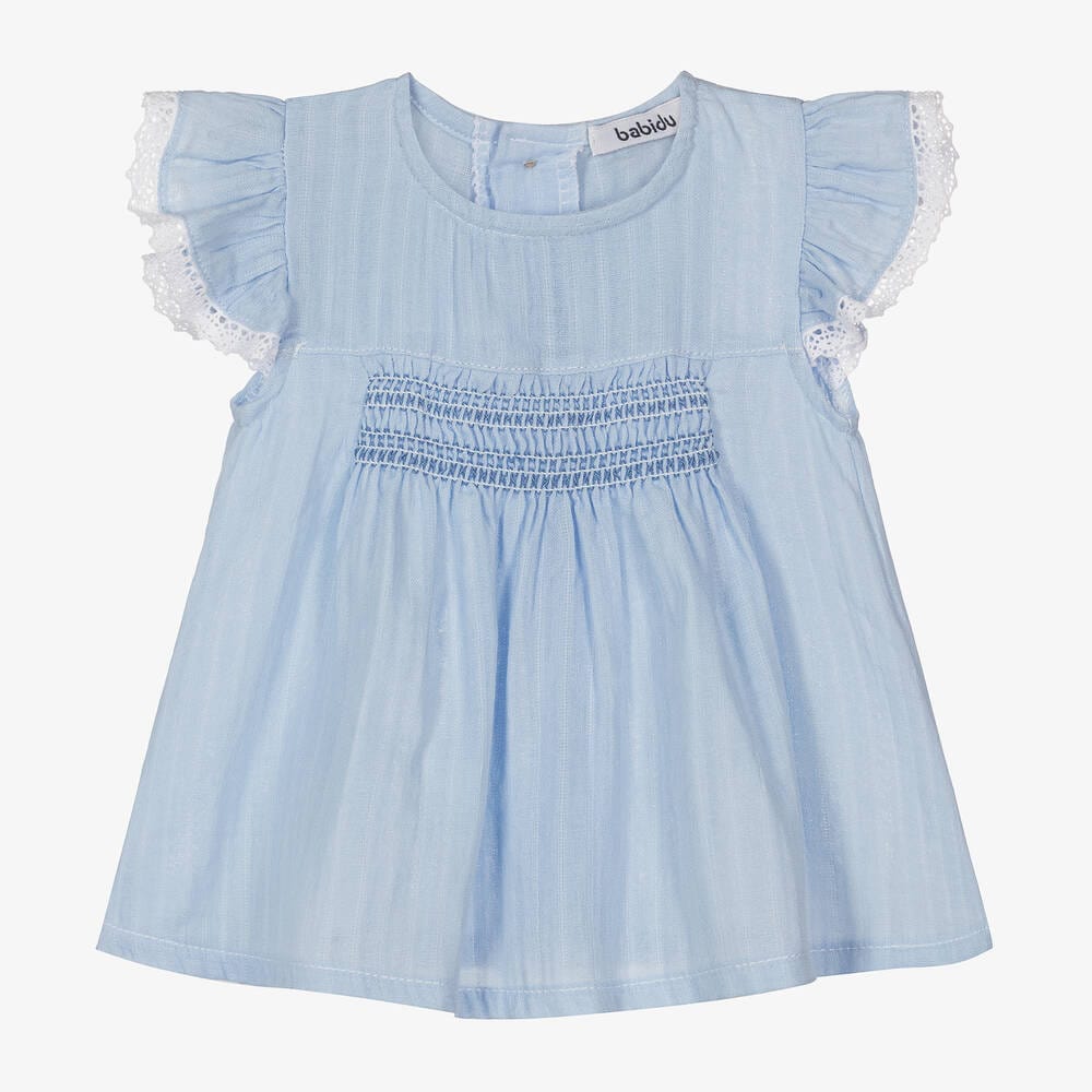 Babidu Dress Babidu Blue Smocked Dress