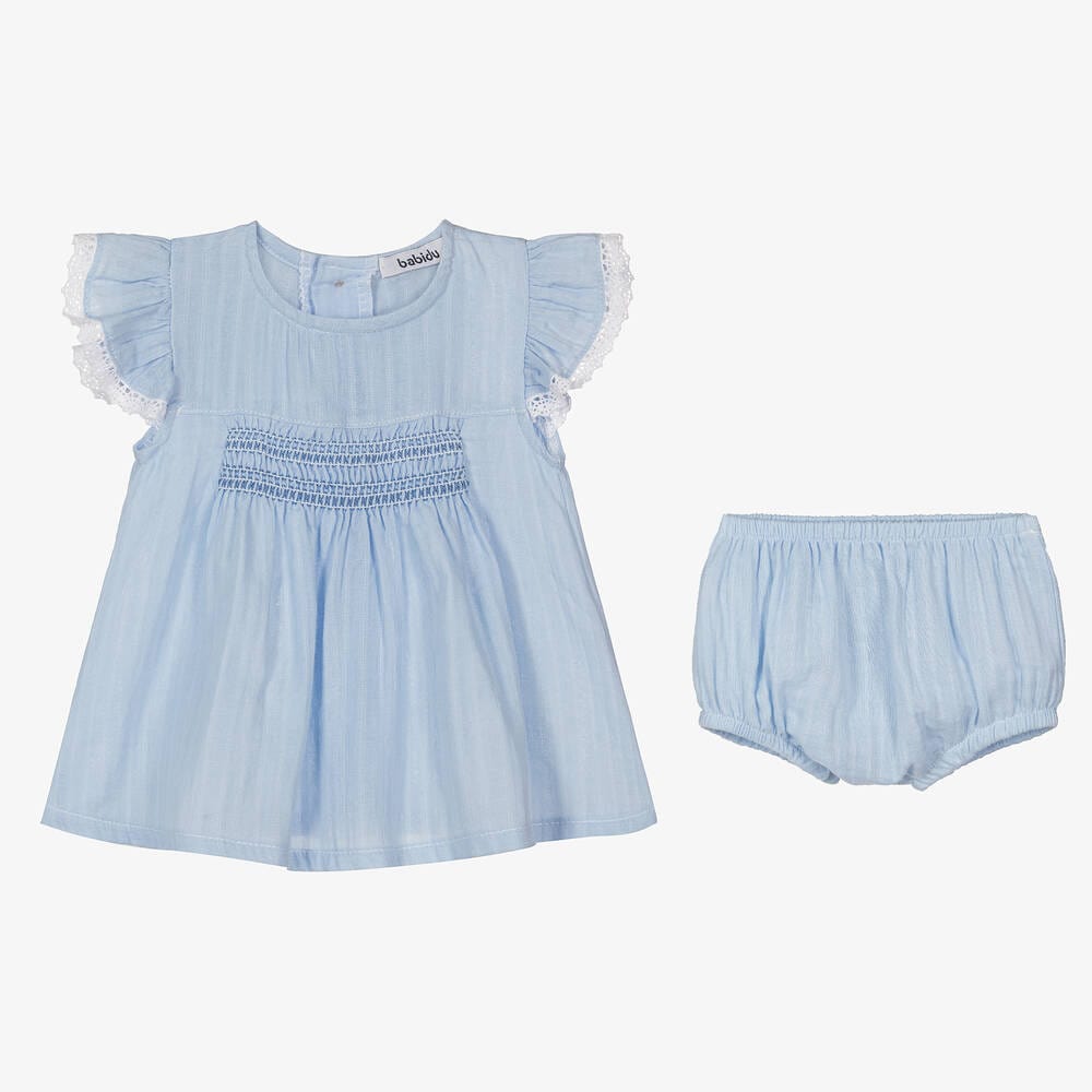 Babidu Dress Babidu Blue Smocked Dress