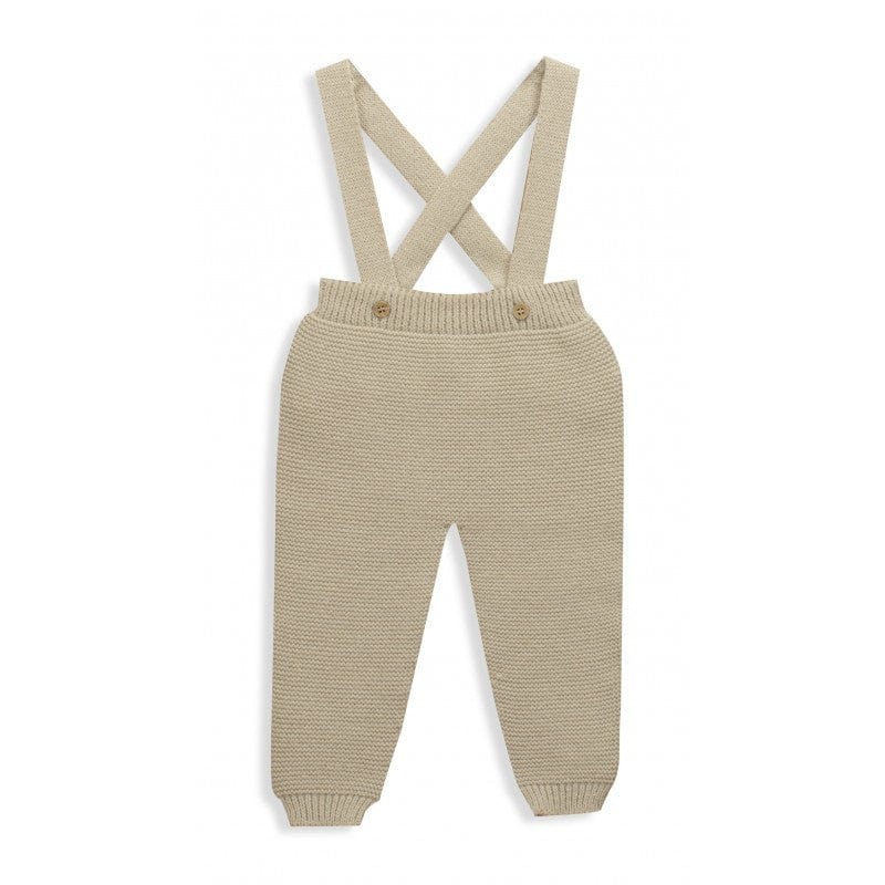 Babidu Two piece set Babidu Taupe Knit Dungaree