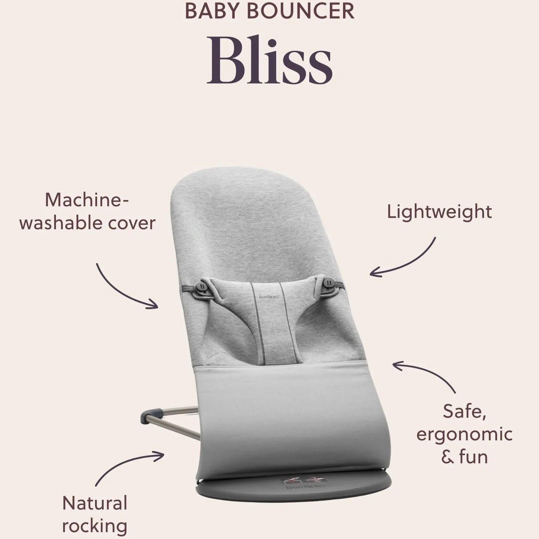 Baby Björn Baby Bouncers & Rockers BabyBjorn Bliss Bouncer - Grey Mesh