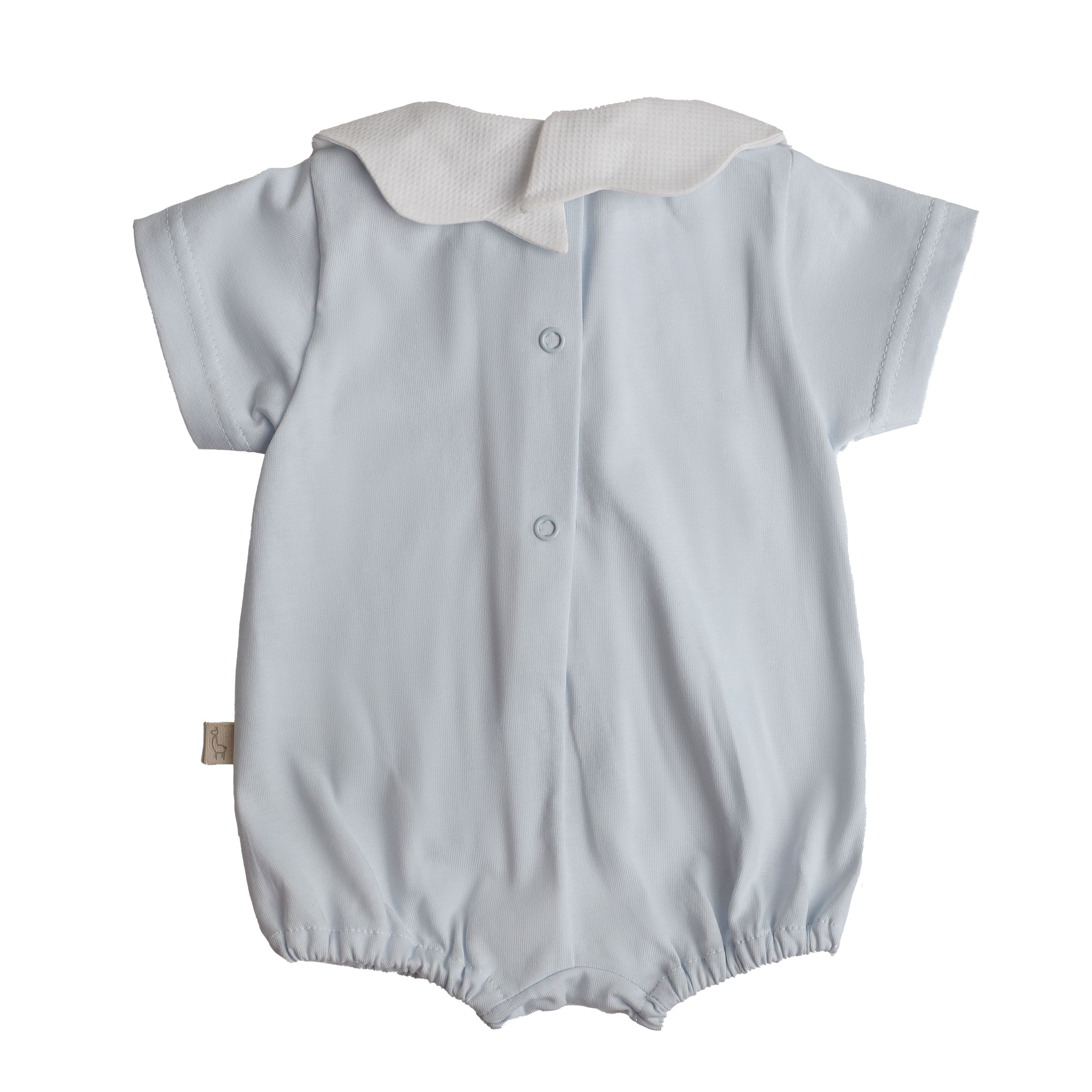 Baby Gi Romper Baby Gi Boys Blue & White Romper