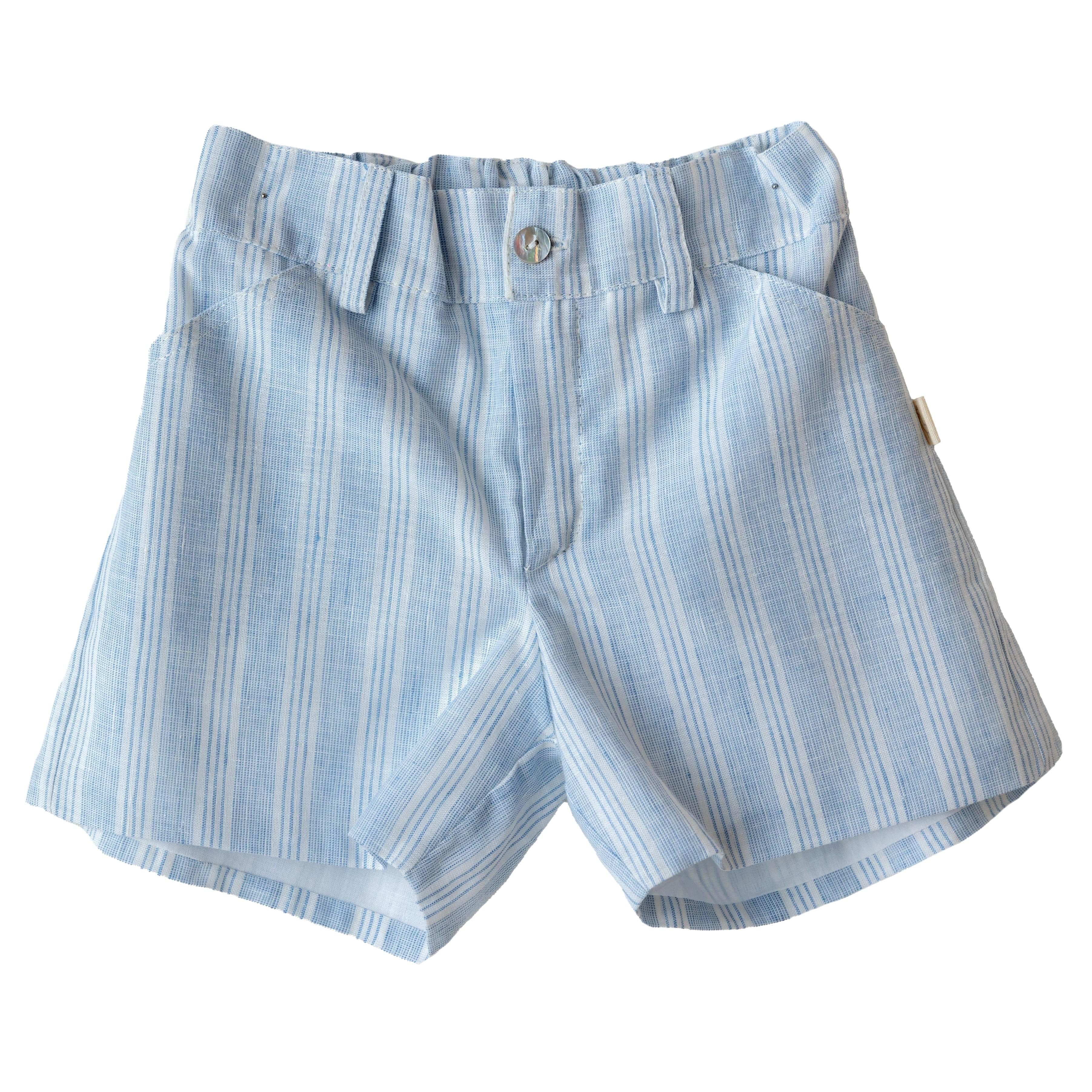 Baby Gi Romper Baby Gi Boys Ivory & Sky Blue Shorts and Top