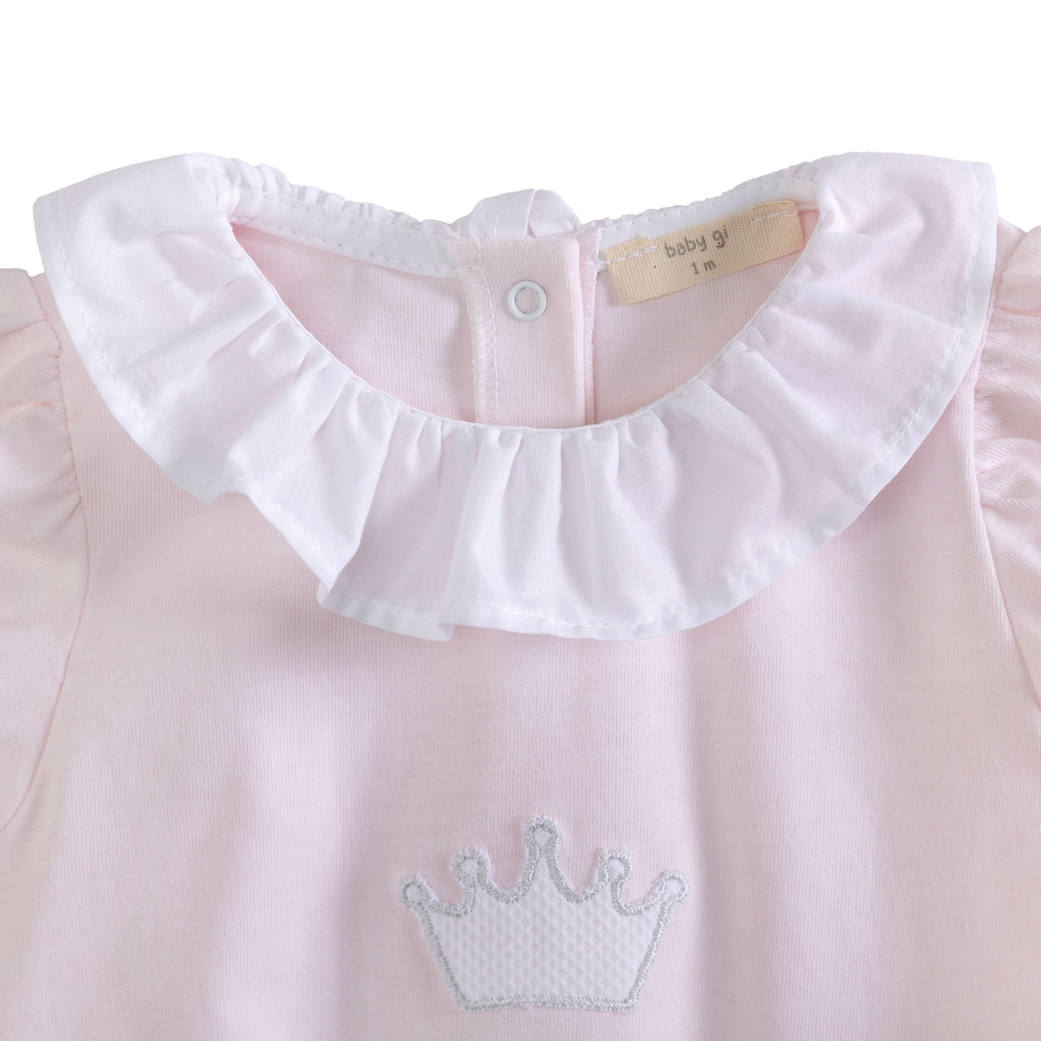 Baby Gi Romper Baby Gi Girls Pink & White Royal  Romper