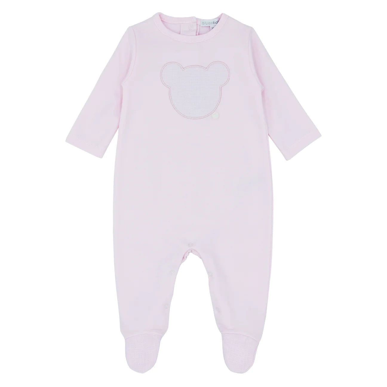 Blues Baby Babygrow Blues Baby Baby Pink Velour Babygrow with Bear