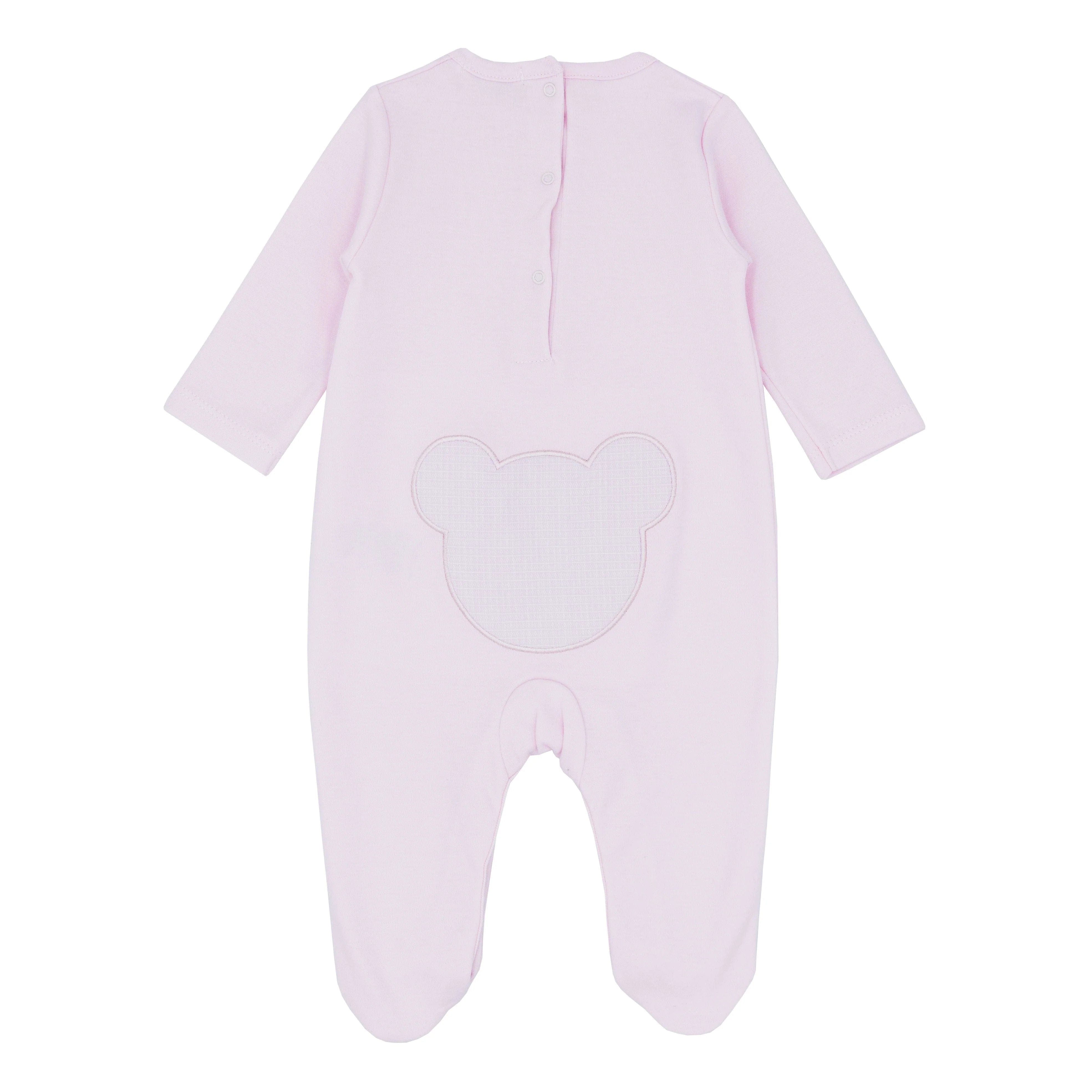 Blues Baby Babygrow Blues Baby Pink Cotton Bear Babygrow