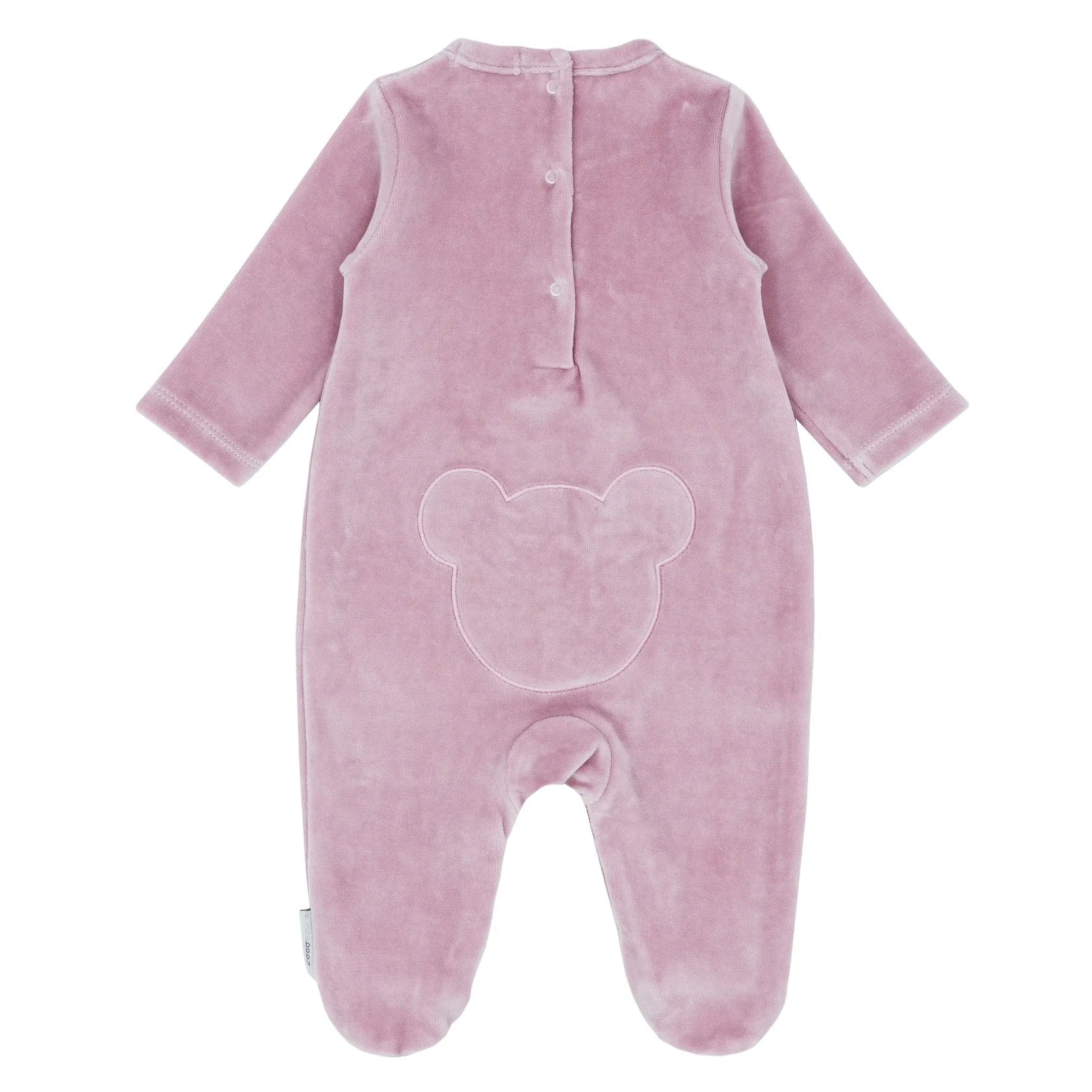 Blues Baby Babygrow Blues Baby Pink Velour Babygrow with Bear