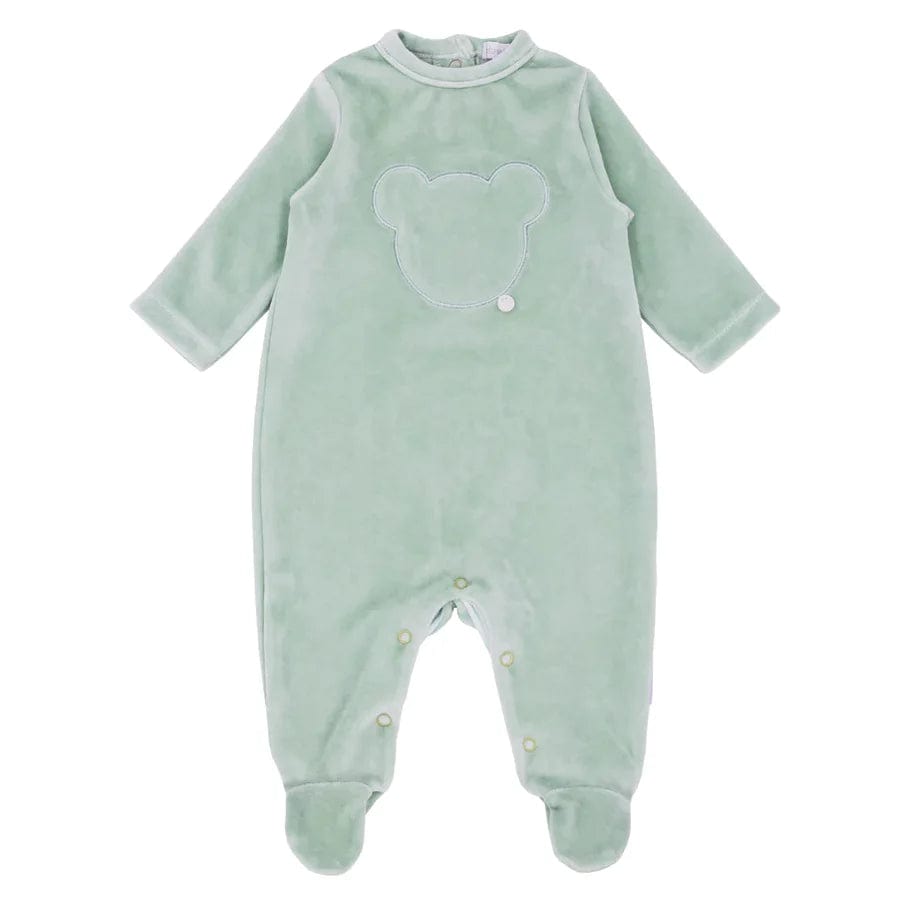 Blues Baby Babygrow Blues Baby Teddy Bear Velour Babygrow Mint