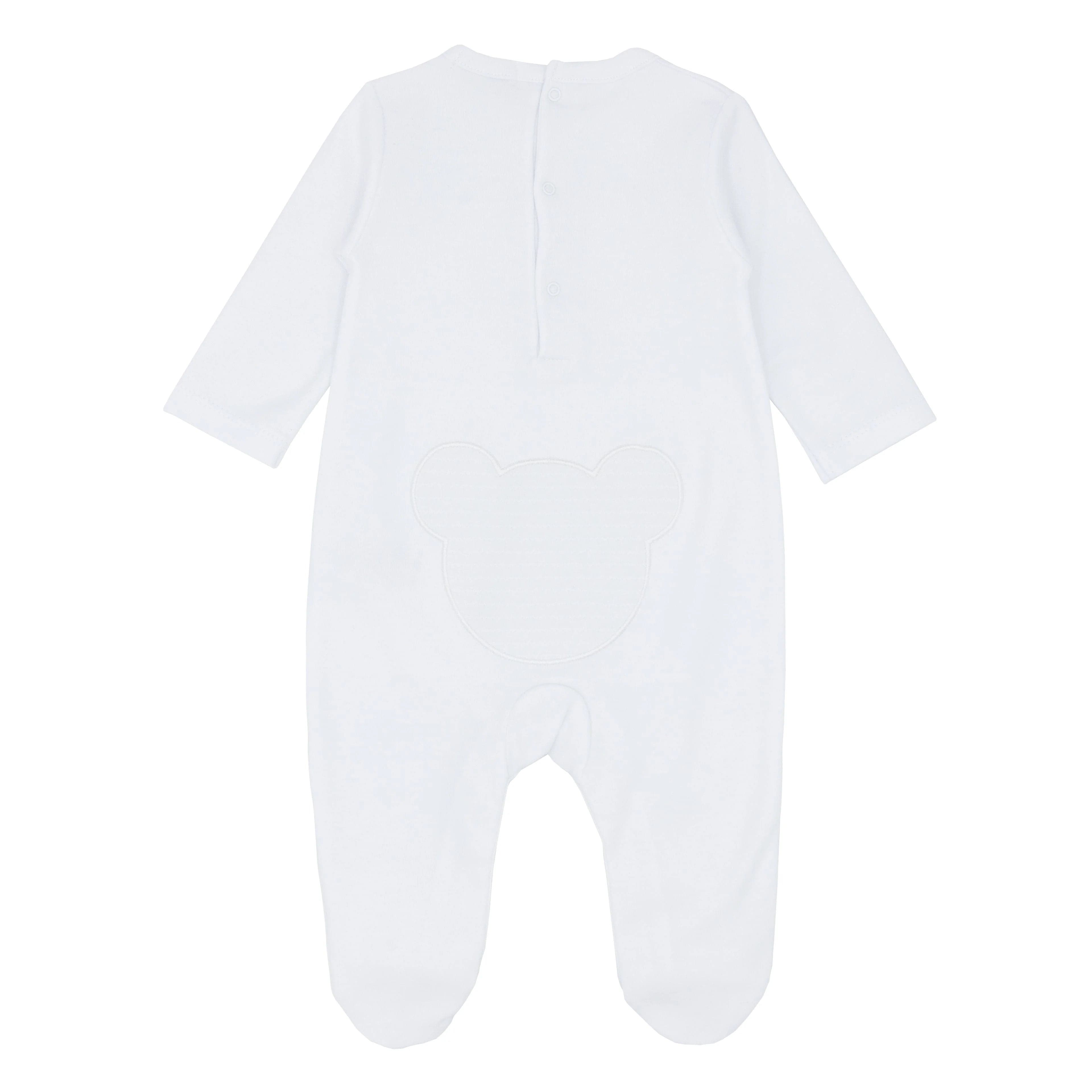 Blues Baby Romper Blues Baby White Cotton Bear Babygrow