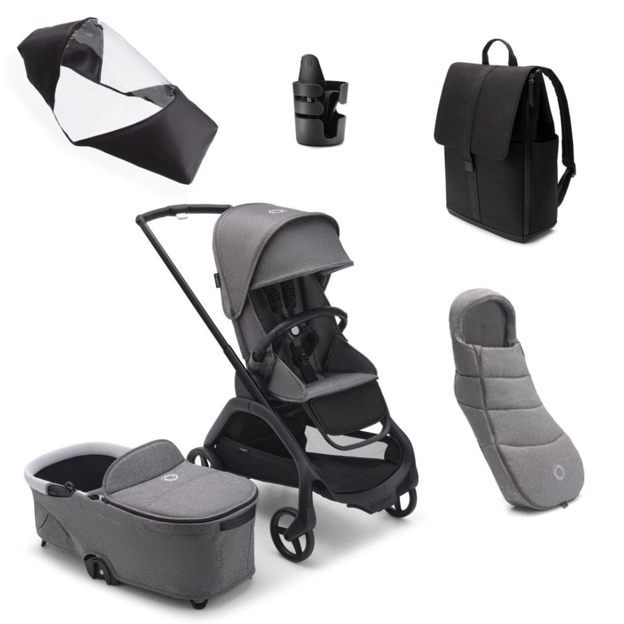 Bugaboo Prams & Pushchairs Bugaboo Dragonfly Essential Bundle - Grey Melange