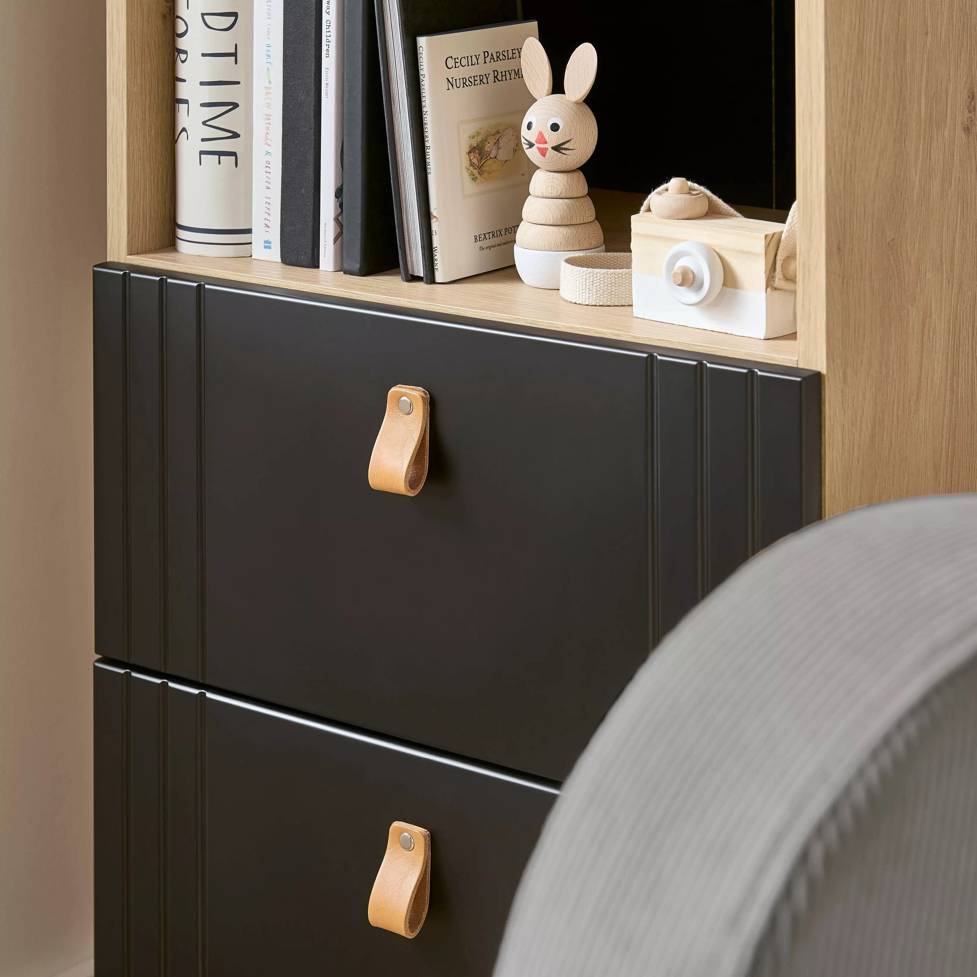 Cuddleco Bookcase CuddleCo Rafi Bookcase - Oak & Black