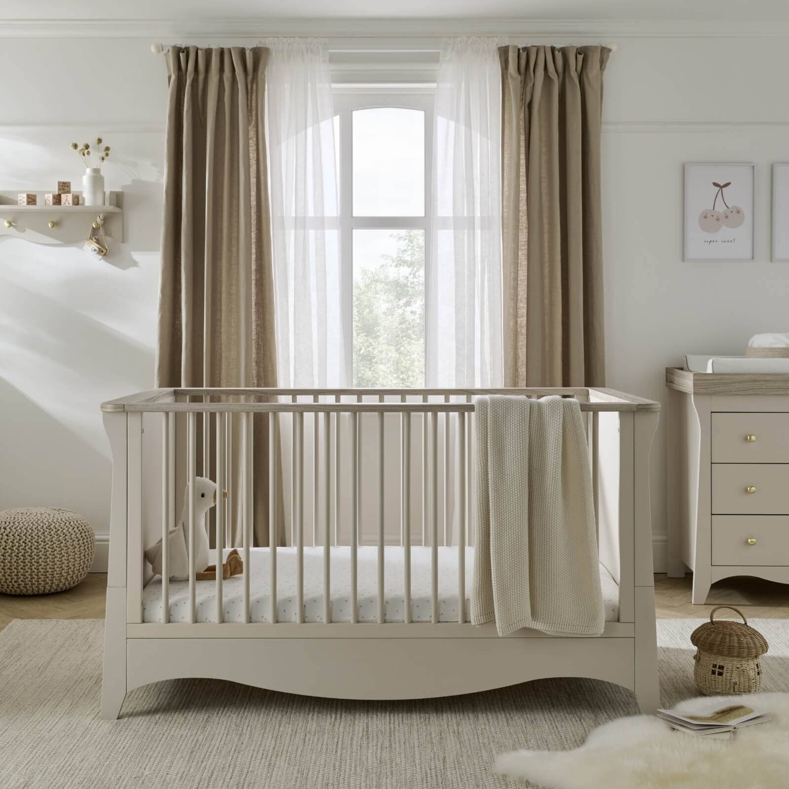 Cuddleco Cot & Cot Bed CuddleCo Clara CotBed - Cashmere/Ash