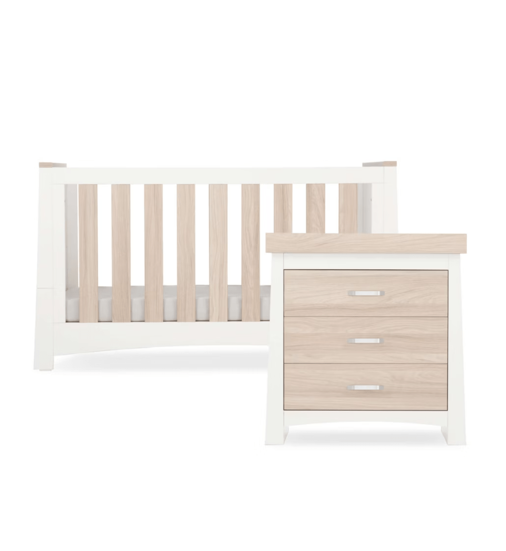 Cuddleco Nursery Furniture CuddleCo Ada 2 Piece Nursery Furniture Set - White/Ash