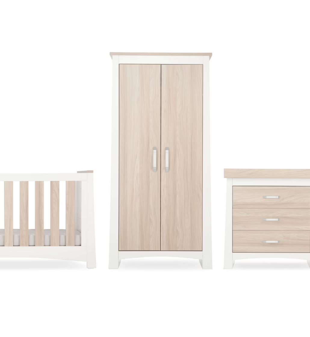 Cuddleco Nursery Furniture CuddleCo Ada 3 Piece Nursery Furniture Set - White/Ash