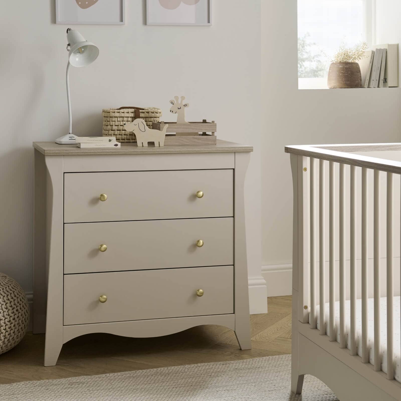 Cuddleco Nursery Furniture CuddleCo Clara 2 Piece Nursery Furniture Set - Cashmere/Ash