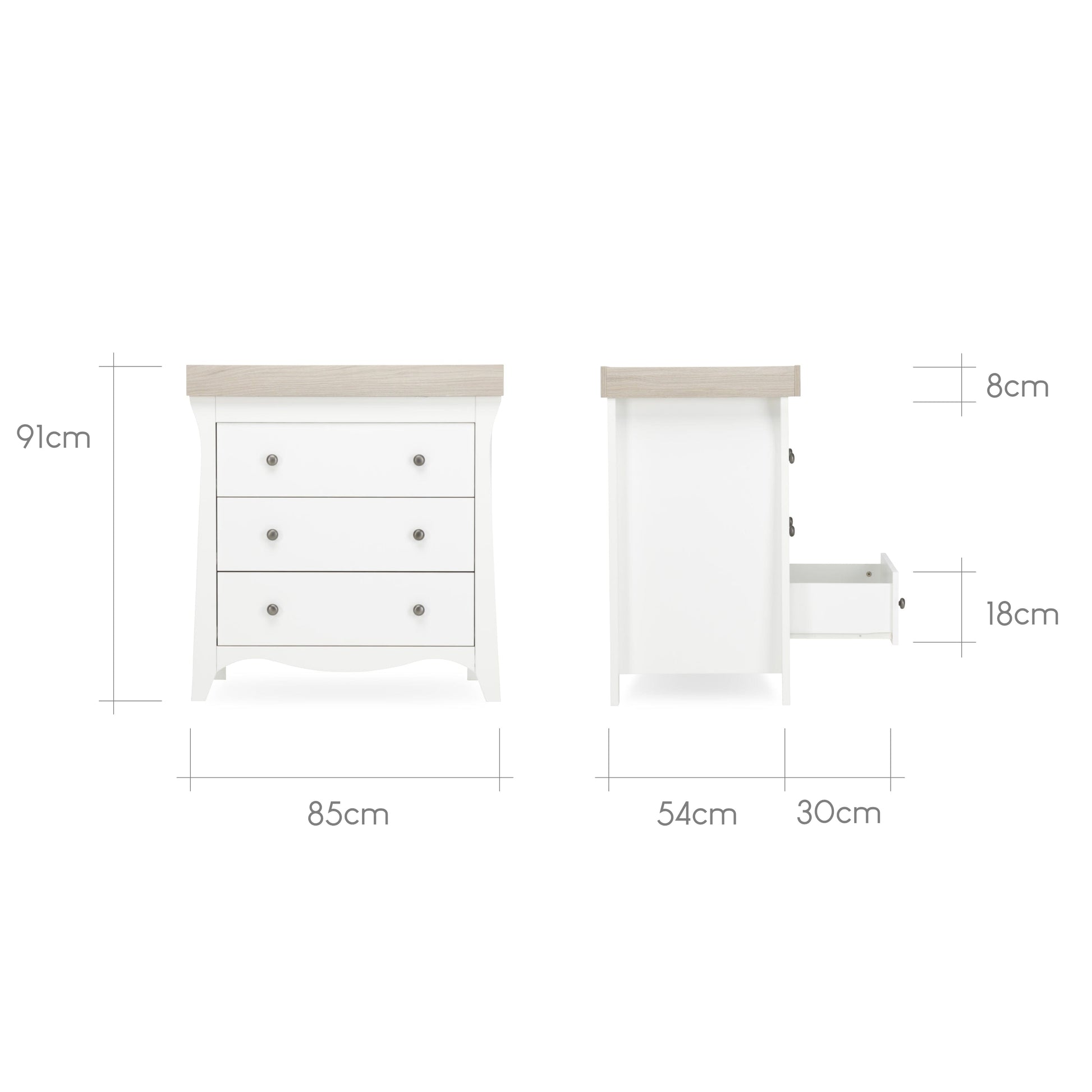 Cuddleco Nursery Furniture CuddleCo Clara 2 Piece Nursery Furniture Set - White/Ash