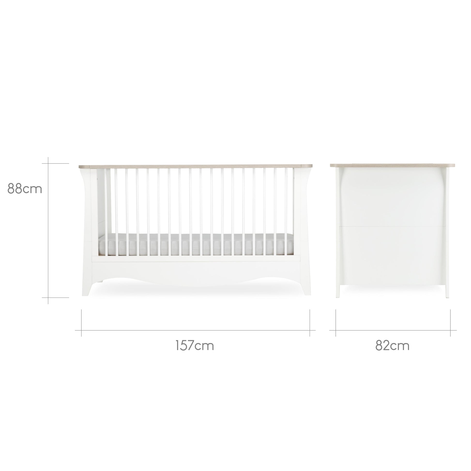 Cuddleco Nursery Furniture CuddleCo Clara 2 Piece Nursery Furniture Set - White/Ash