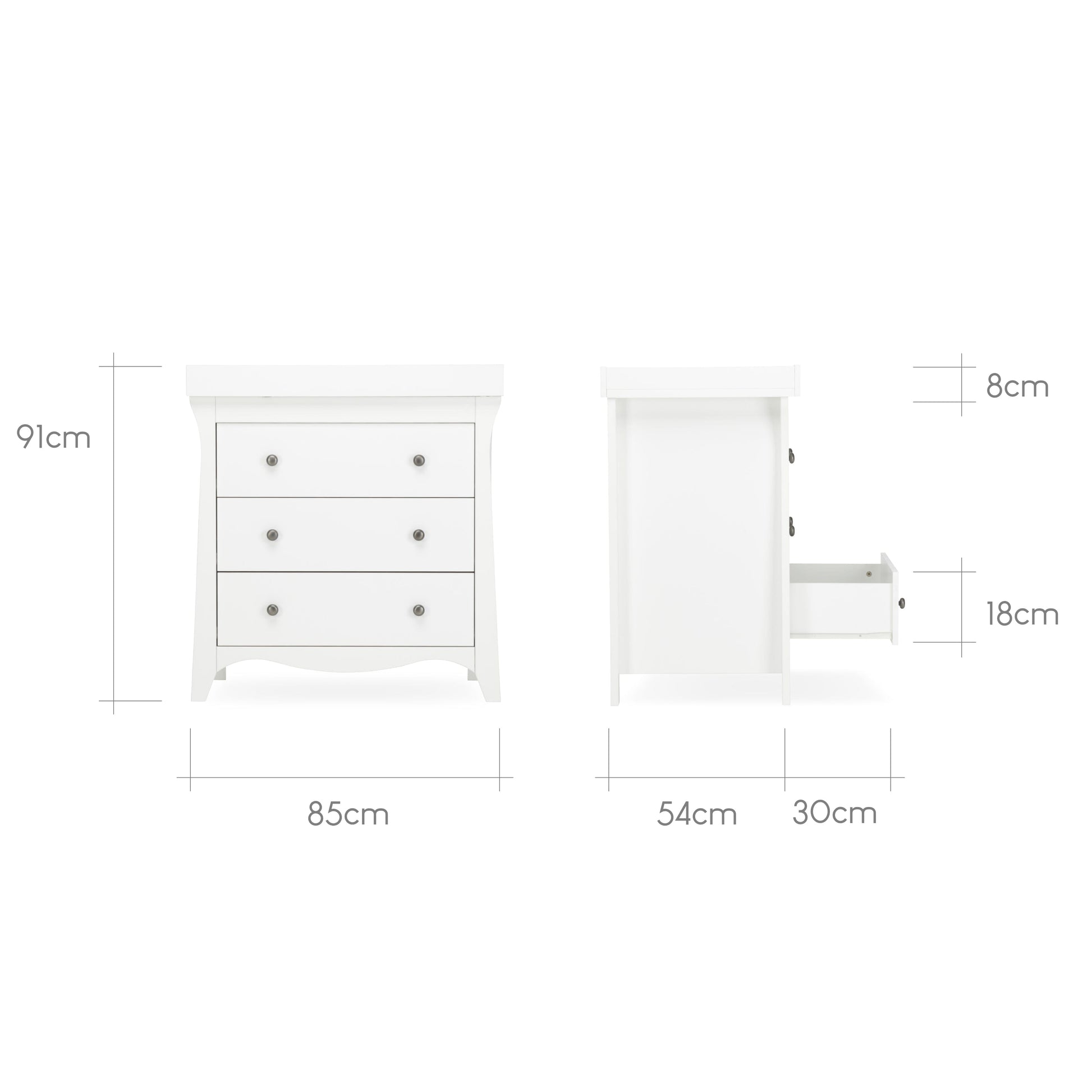 Cuddleco Nursery Furniture CuddleCo Clara 2 Piece Nursery Furniture Set - White