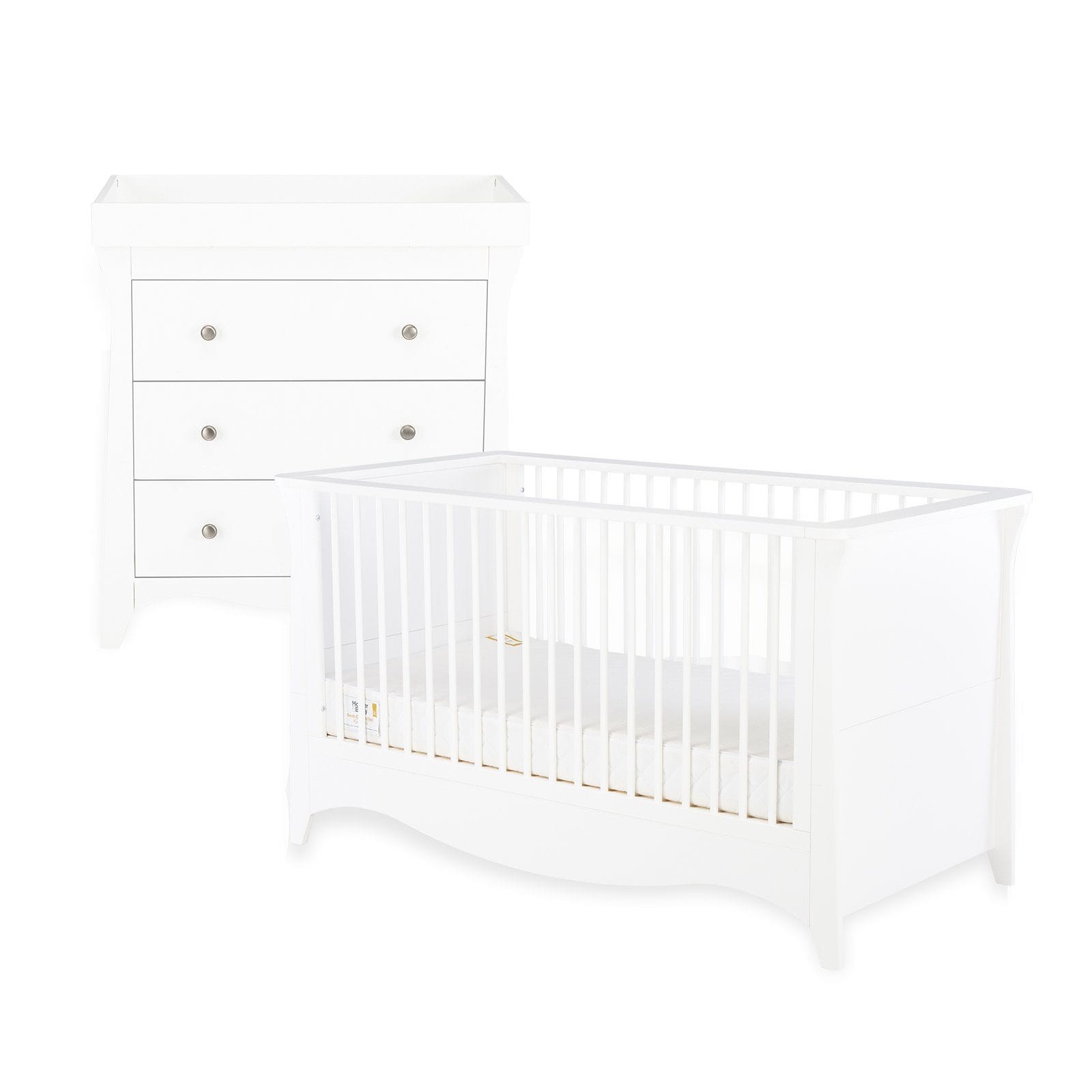 Cuddleco Nursery Furniture CuddleCo Clara 2 Piece Nursery Furniture Set - White