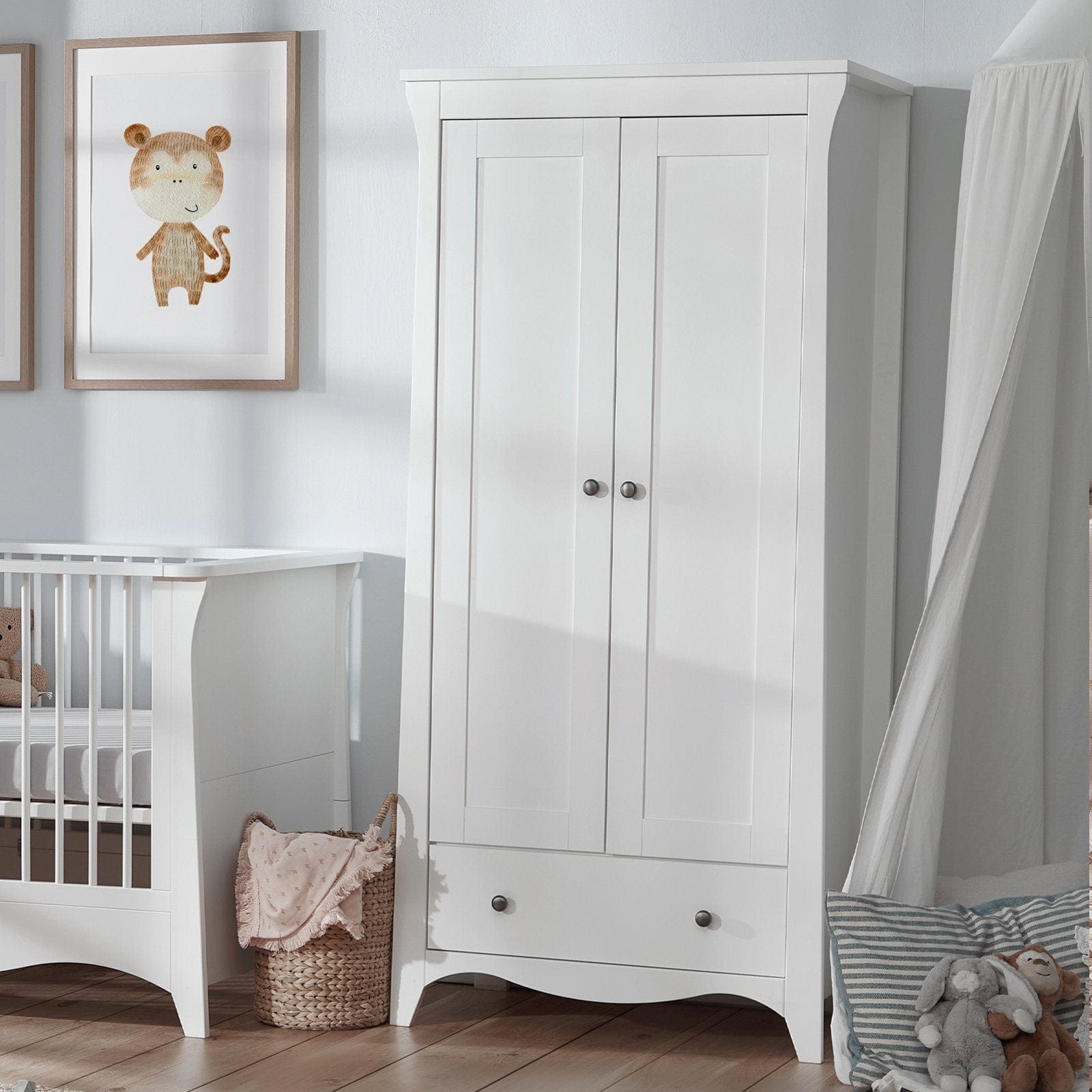 Cuddleco Nursery Furniture CuddleCo Clara Double Wardrobe - White