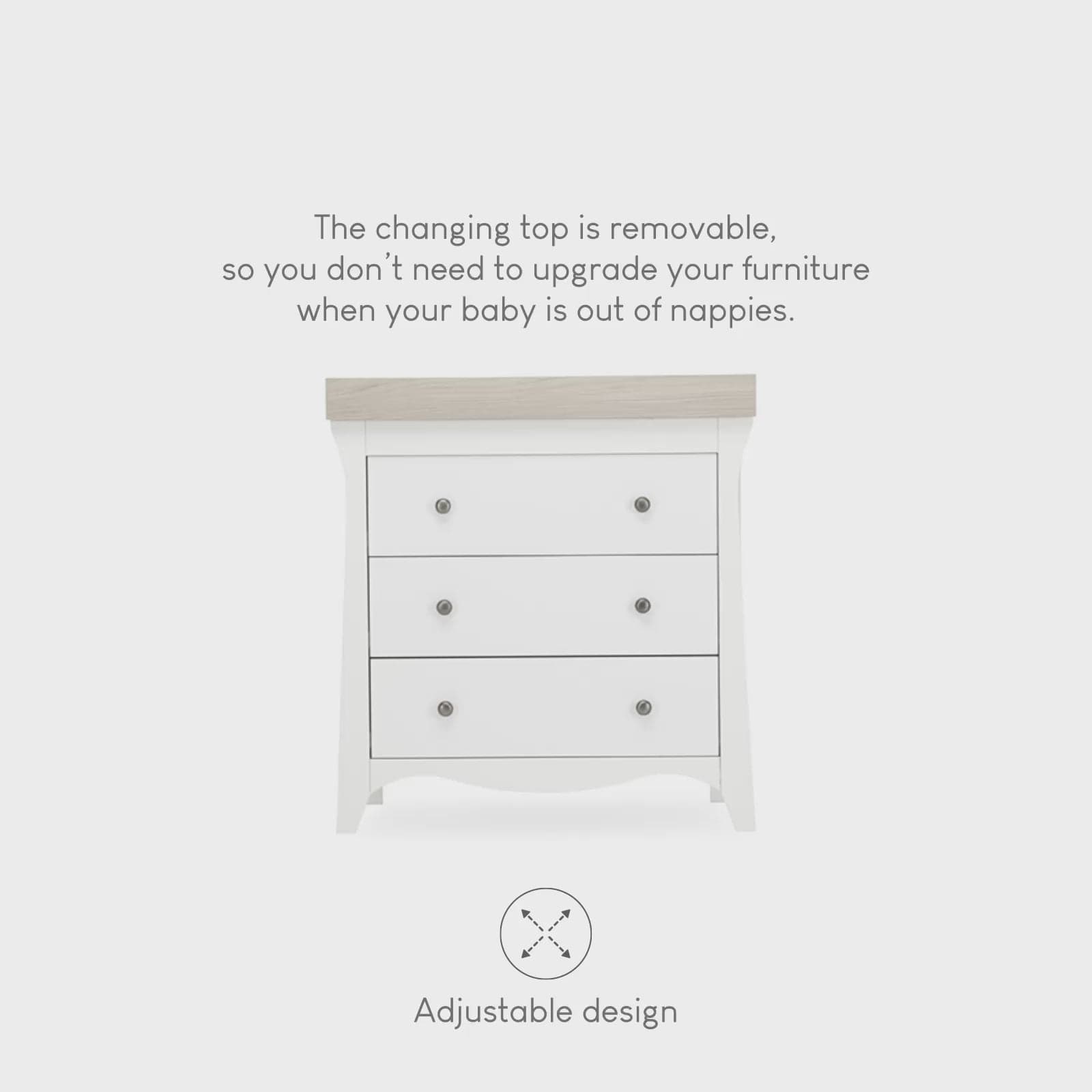 Cuddleco Nursery Furniture CuddleCo Clara Dresser & Changer - White/Ash