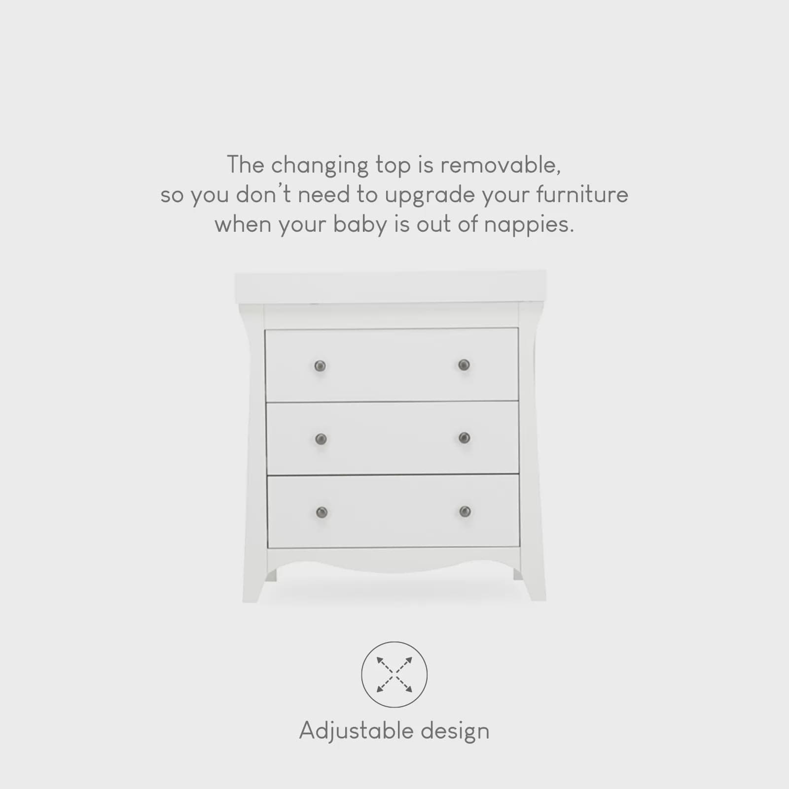 Cuddleco Nursery Furniture CuddleCo Clara Dresser & Changer - White