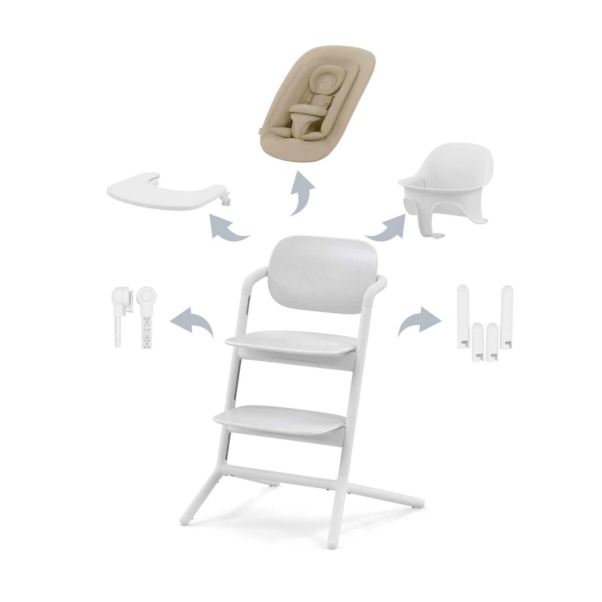 Cybex Highchair All White Cybex LEMO 4-in-1 Highchair Set