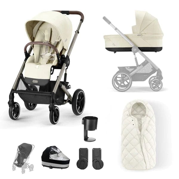 Cybex Prams Cybex Balios S Lux Essential Bundle - Seashell Beige