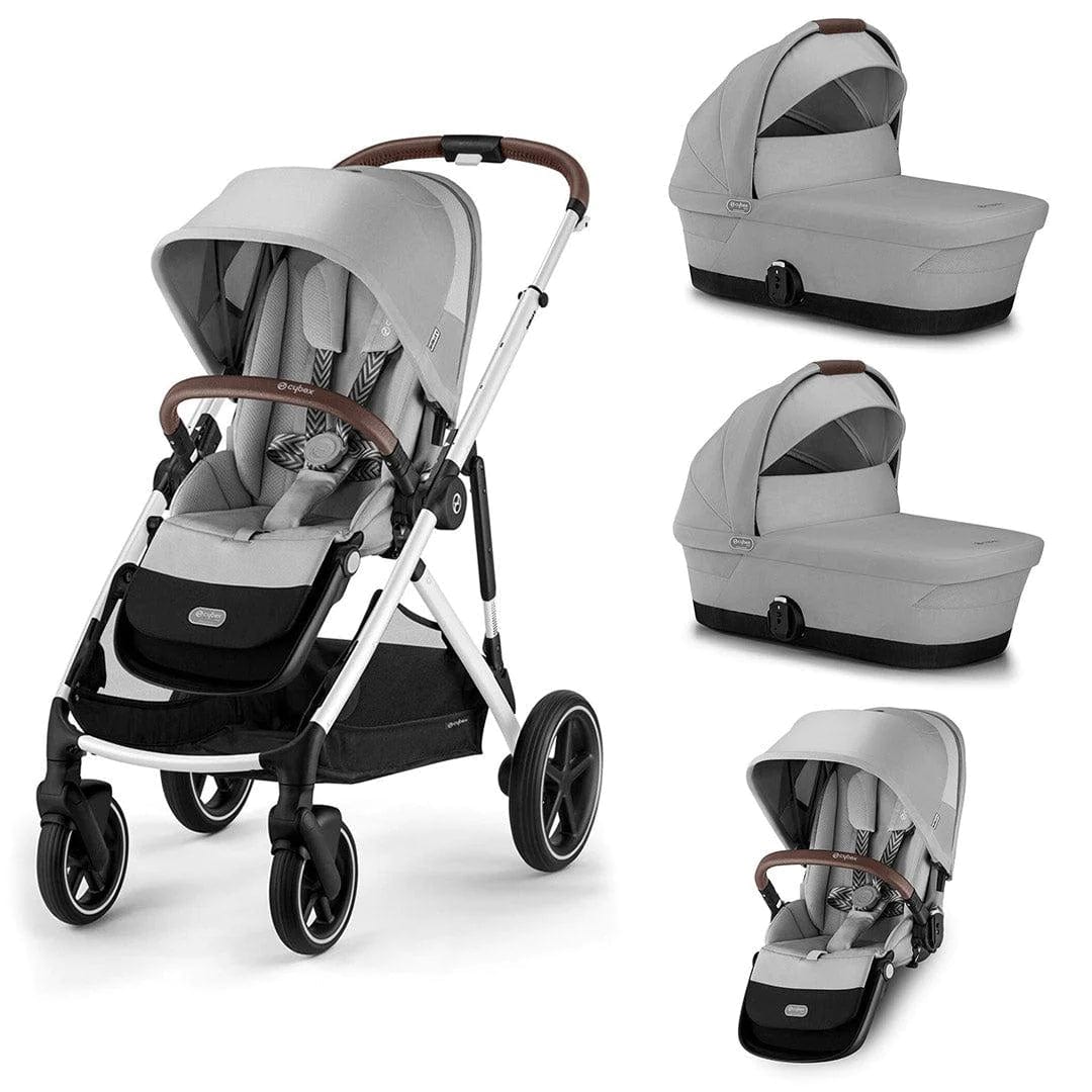 Cybex Prams Lava Grey / Silver Frame / With 2 x Carrycots Cybex Gazelle S Twin Pushchair 2023