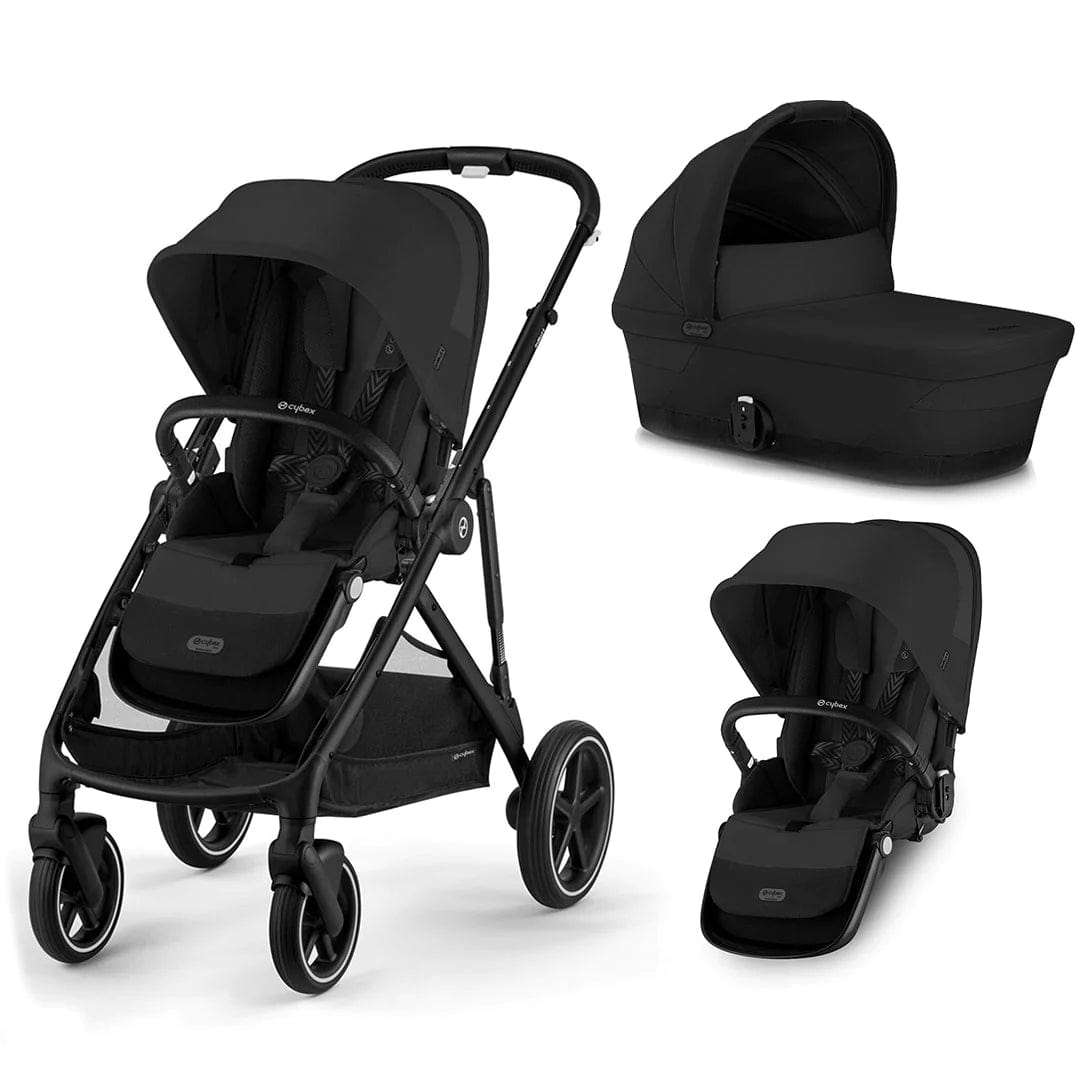 Cybex Prams Moon Black / Black Frame / With Carrycot Cybex Gazelle S Duo Pushchair 2023