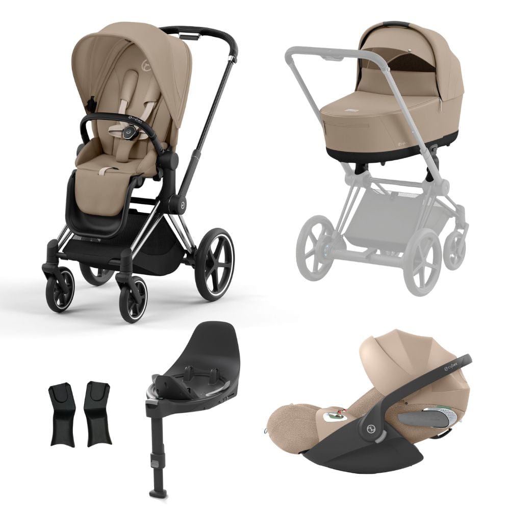 Cybex Prams & Pushchairs Cozy Beige Cybex Priam Chome │ Black Bundle