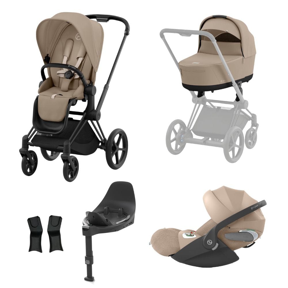 Cybex Prams & Pushchairs Cozy Beige Cybex Priam Matt Black Bundle