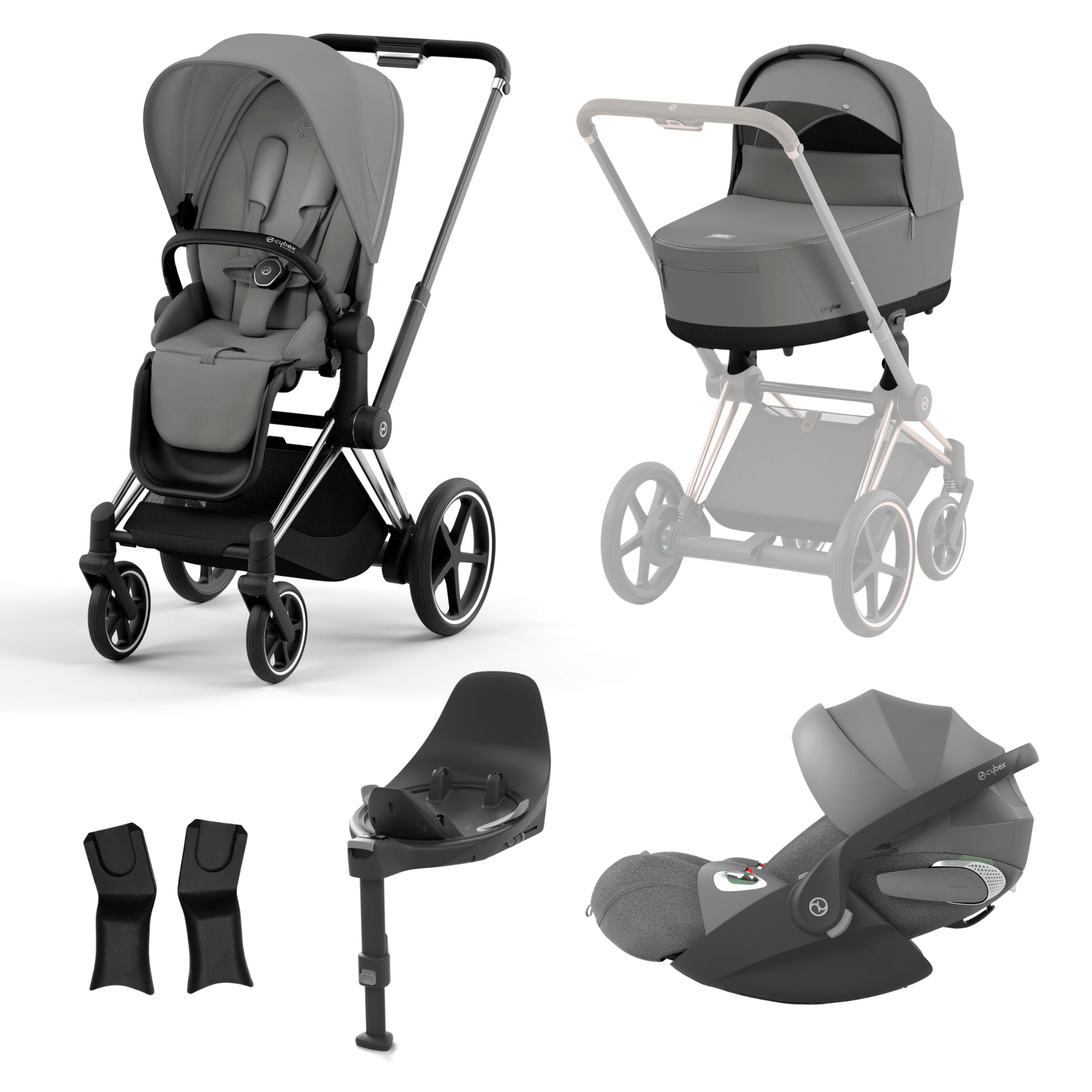 Cybex Prams & Pushchairs Cybex ePriam Chrome Black Bundle