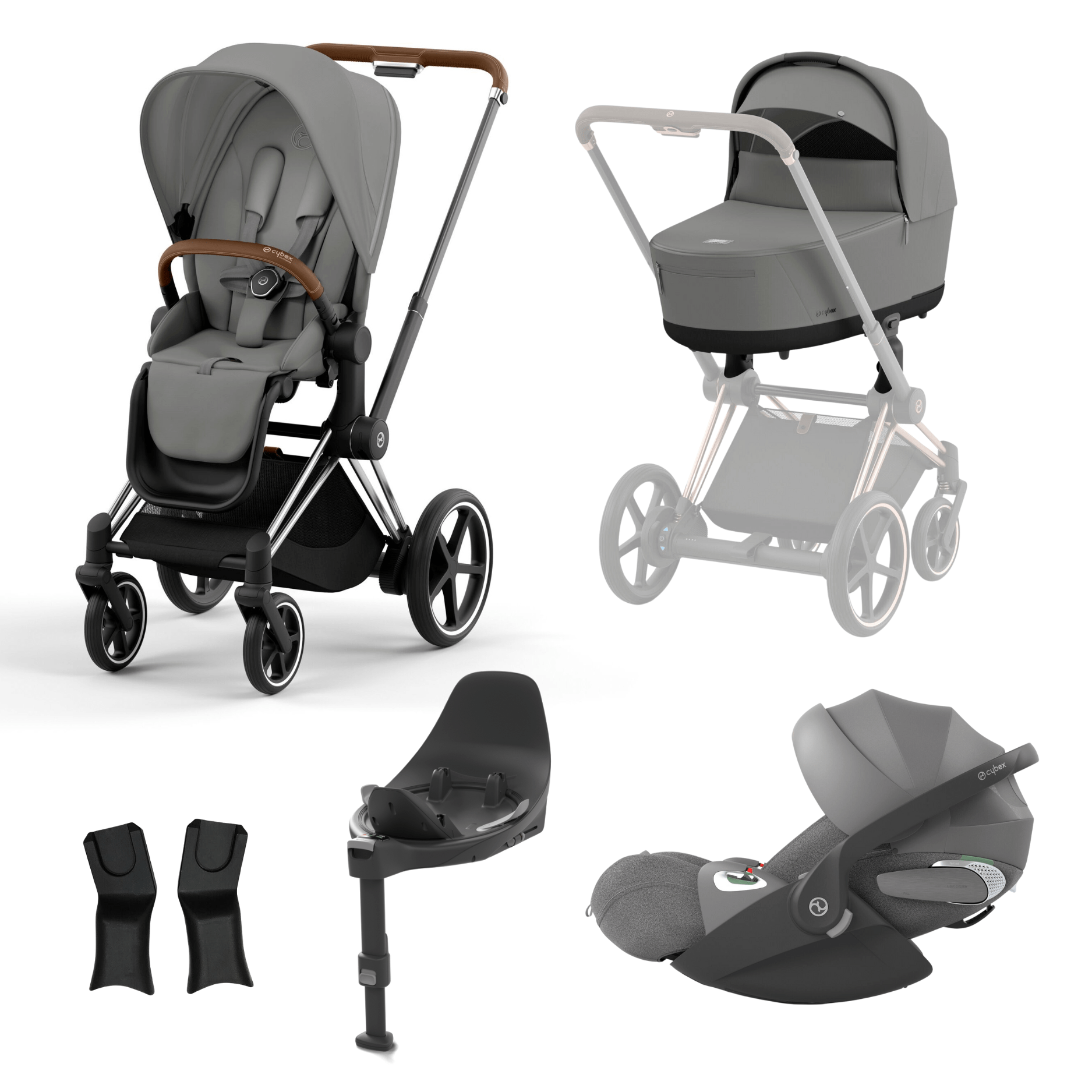 Cybex Prams & Pushchairs Mirage Grey Cybex ePriam Chrome Brown