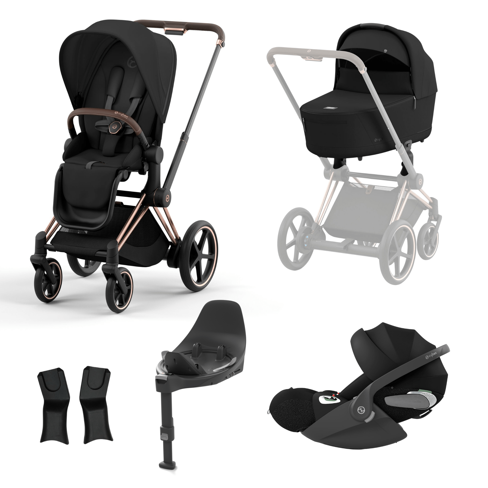 Cybex Prams & Pushchairs Sepia Black Cybex ePriam Rose Gold