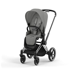 Cybex Pushchair Chrome Frame (Black Handle/Bumper Bar) / Mirage Grey Cybex PRIAM - Chrome │ Black