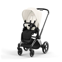 Cybex Pushchair Chrome Frame (Black Handle/Bumper Bar) / Off White Cybex PRIAM - Chrome │ Black