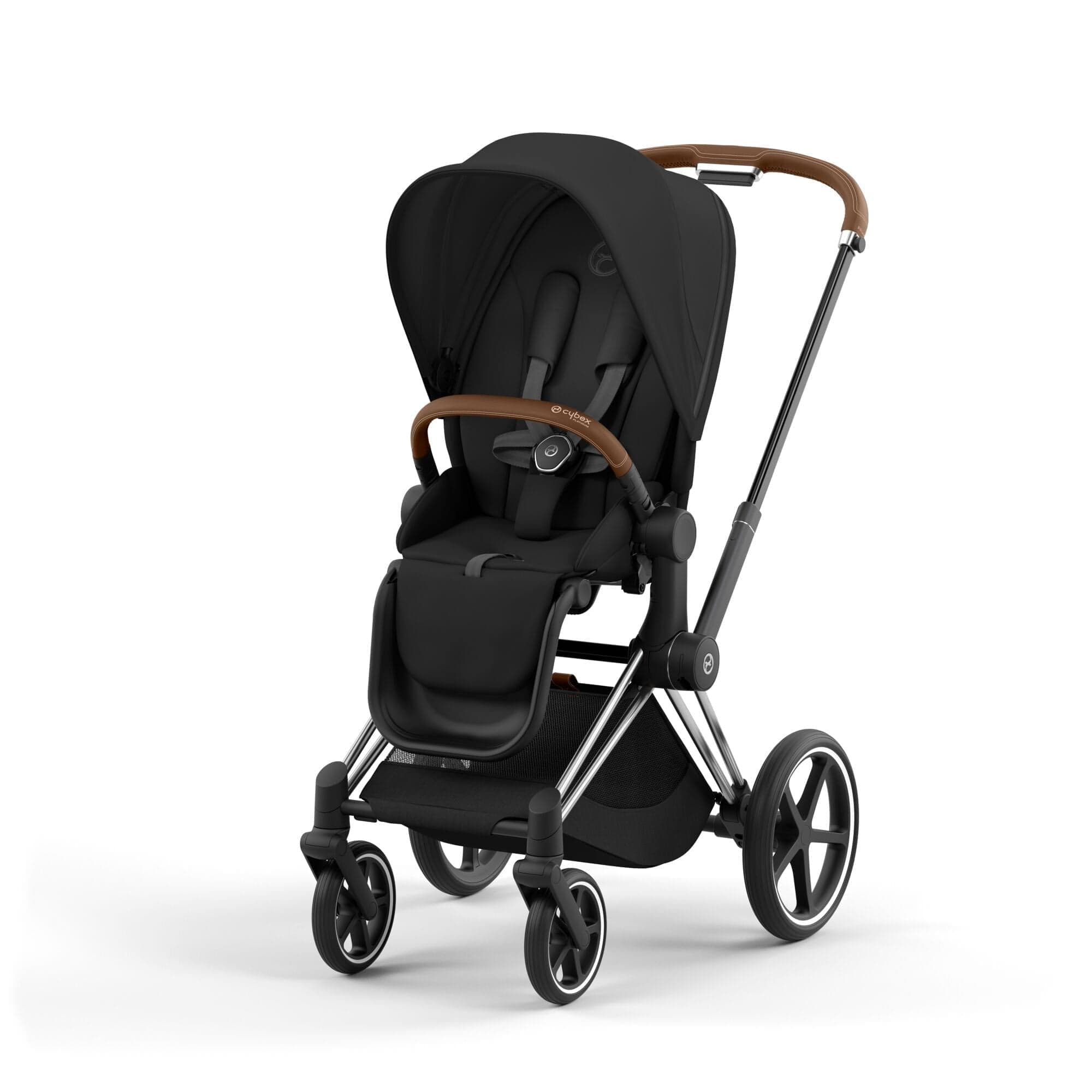 Cybex Pushchair Chrome Frame (Brown Handle/Bumper Bar) / Sepia Black - Pre Order September Cybex PRIAM - Chrome │ Brown