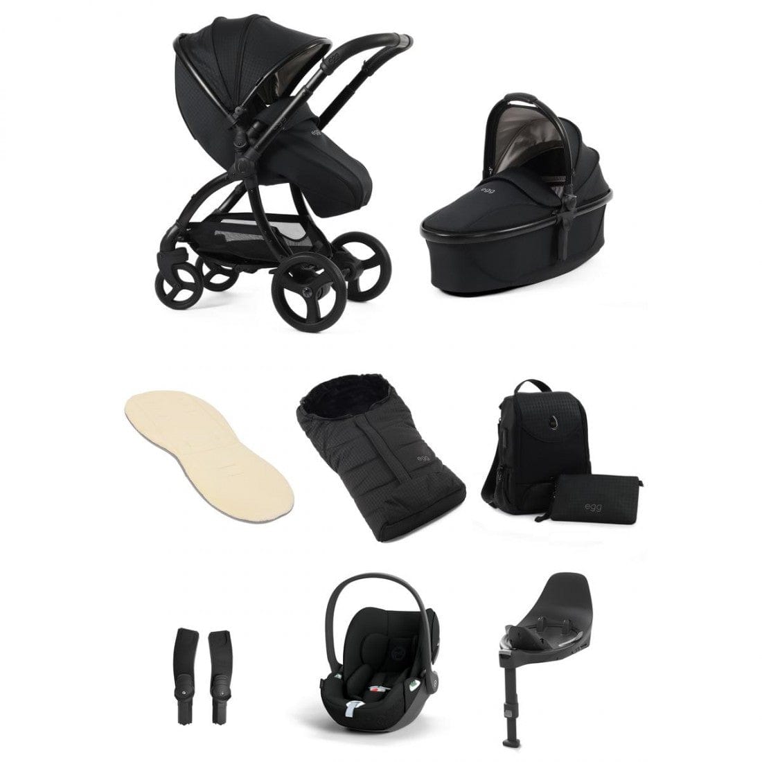 Egg Houndstooth Black / Cybex Cloud T Egg3 Special Edition Travel System Bundle