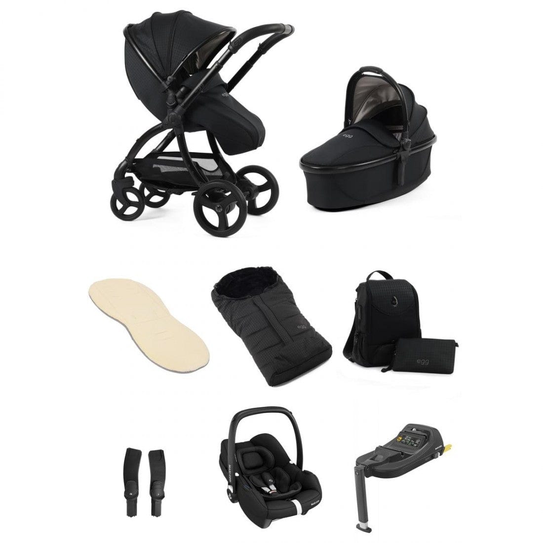 Egg Houndstooth Black / Maxi Cosi Cabrio Fix Egg3 Special Edition Travel System Bundle