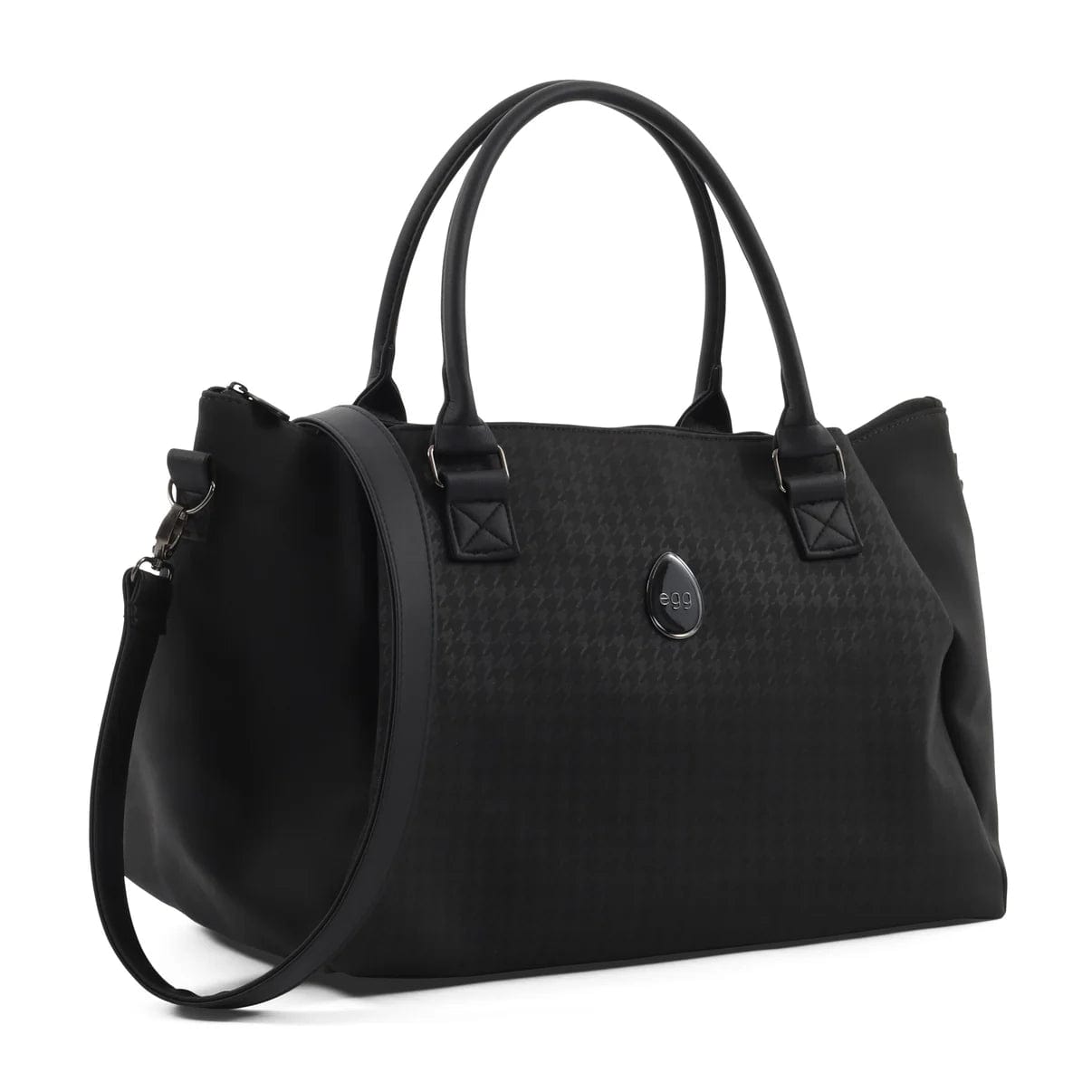 Egg Overnight Bag Houndstooth Black Egg3 Overnight Bag