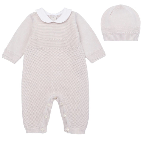 Emile et Rose baby grow Emile Et Rose 'Harley' Knit All in One with Hat