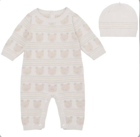 Emile et Rose baby grow Emile et Rose 'Harry' Knit All in One with Hat