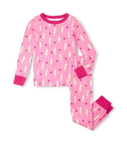 Hatley PJ Set Hatley Pink  'Lightning Bolt' Glow In the Dark PJ Set