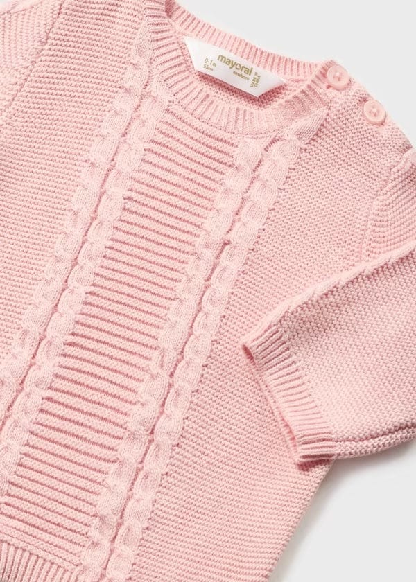 Mayoral Babygrow Mayoral  Girls Pink Knit 3 piece set