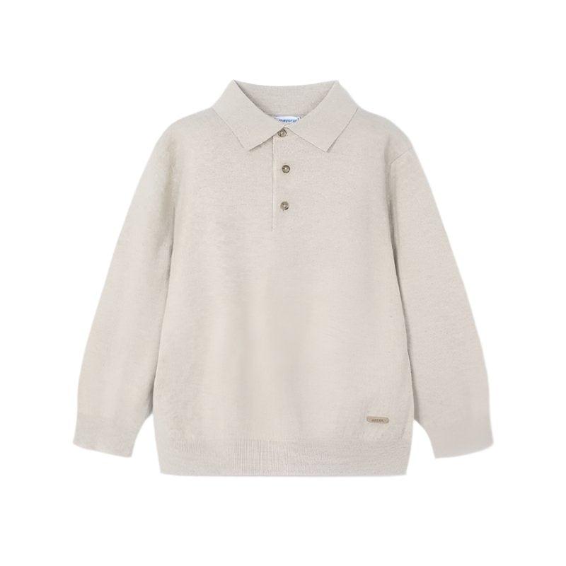 Mayoral Jumper Mayoral Boy Sand Fine Knit Polo