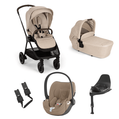 Nuna Pram & Car Seat Bundles Nuna Triv Biscotti and Cybex Cloud T+ Bundle