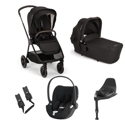 Nuna Pram & Car Seat Bundles Nuna Triv Caviar and Cybex Cloud T+ Bundle