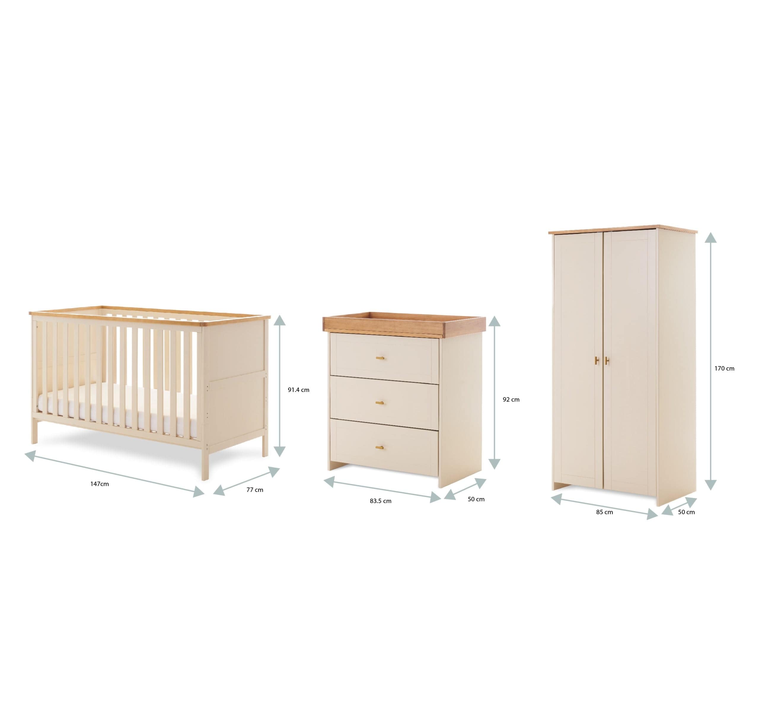 Obaby 3 Piece Room Set Obaby Evie 3 Piece Room Set - Direct Delivery - Pre Order