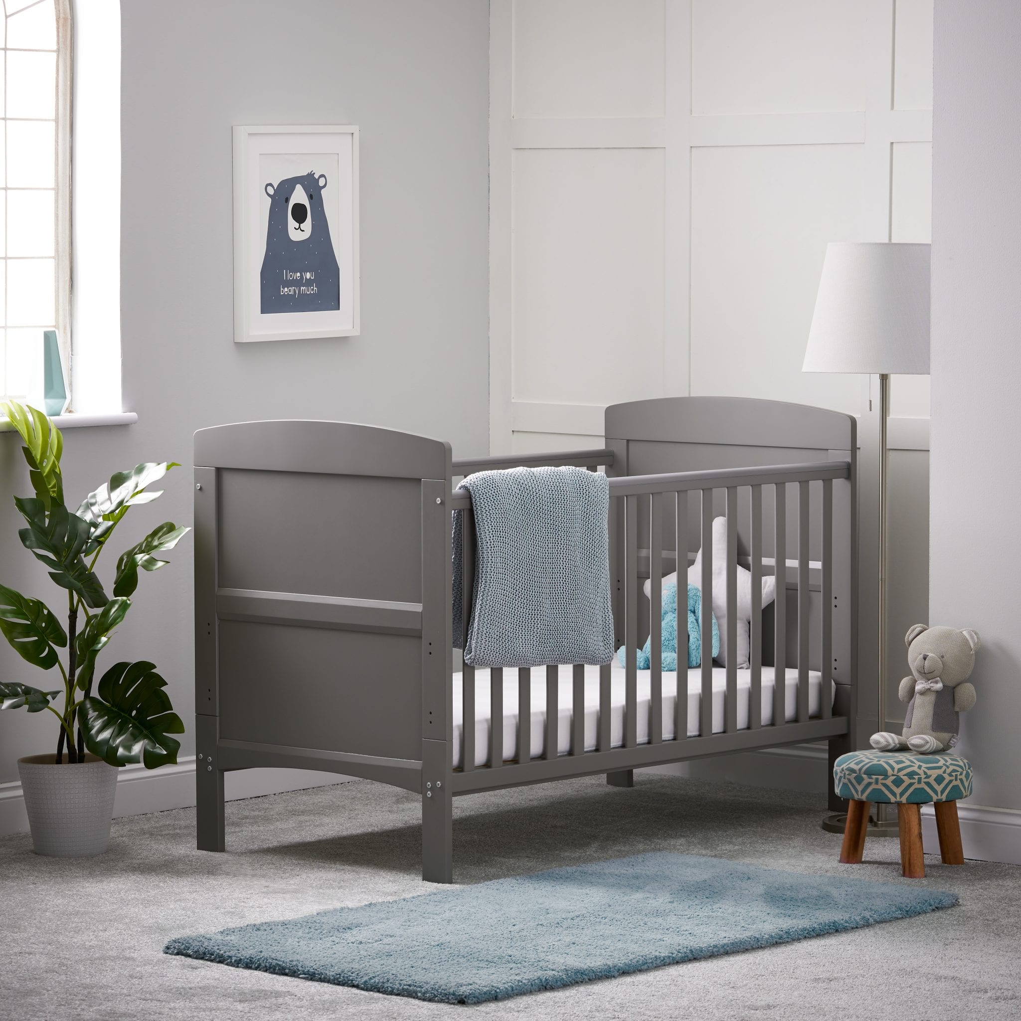 Obaby Cot & Cot Bed OBABY Taupe Grey Grace Cot Bed